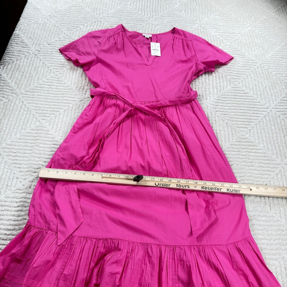 J.Crew BF890 Midi Dress Women's 6 Pink Barbiecore Preppy Modest Work Summer - Picture 10 of 12